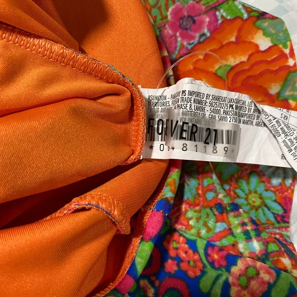 Forever 21 One-Shoulder Floral Ruffle Swimsuit in Multicolor size S - Picture 5 of 5